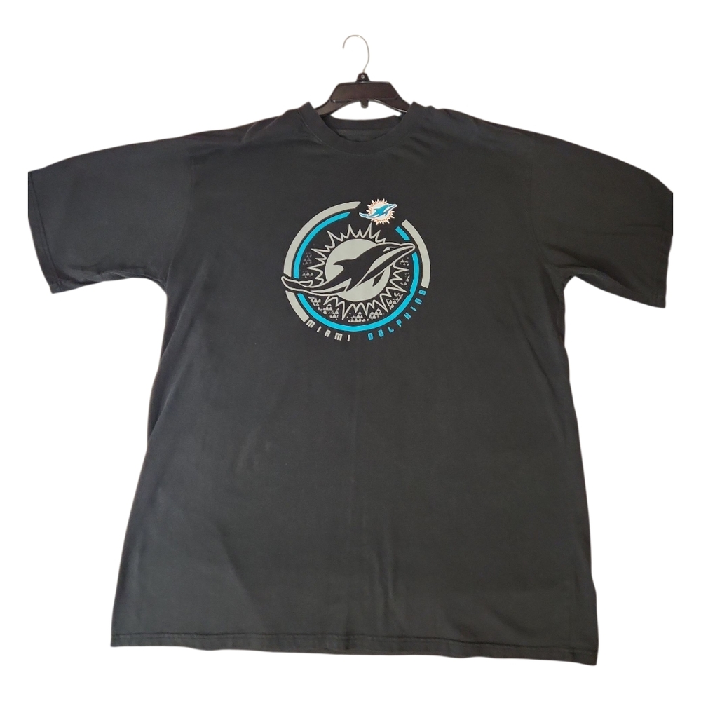Fanatics Miami Dolphins T-shirt Mens 2XLT Black Cotton Short Sleeve Crew Neck